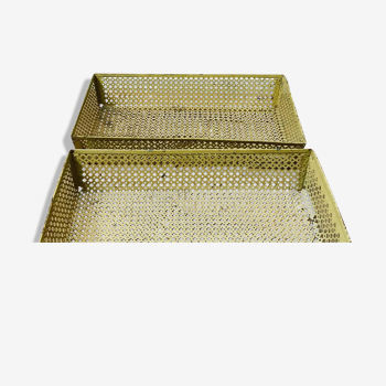 Openwork metal storage basket