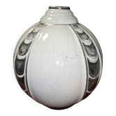 Vase boule en céramique craquelée époque Art Déco