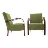 1940s Pair of Restored  Art Deco Armchairs in Boucle , Czechoslovakia