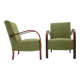 Paire de fauteuils art déco restaurés des années 1940 à boucle, tchécoslovaquie