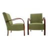 1940s Pair of Restored  Art Deco Armchairs in Boucle , Czechoslovakia