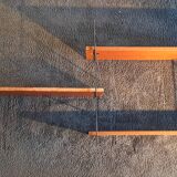 Modular wall shelf in metal and teak, 1950-1960