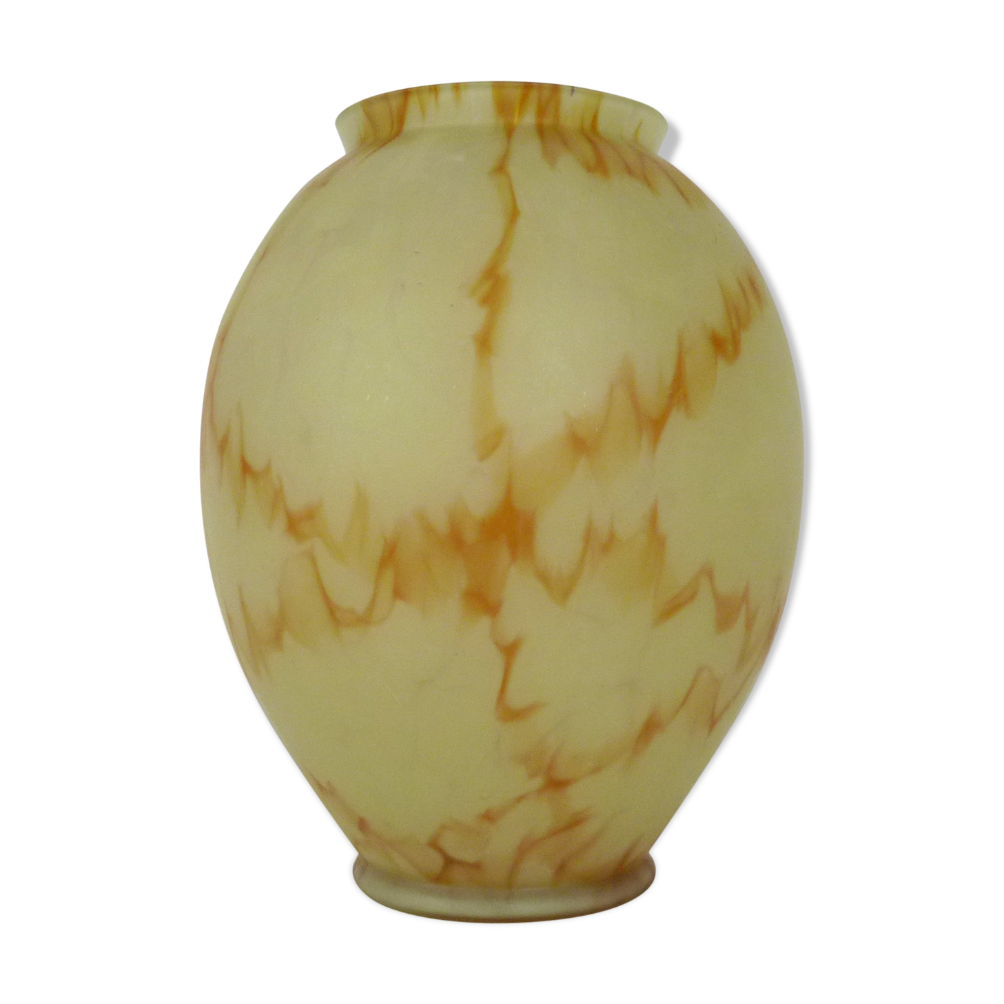 Vintage vase in yellow-orange glass paste, Clichy style. Year 50 60