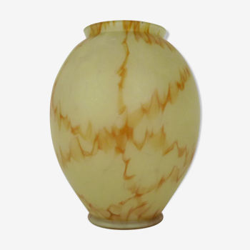 Vintage vase in yellow-orange glass paste, Clichy style. Year 50 60