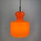 Bright orange glass pendant by Peill and Putzler 1960