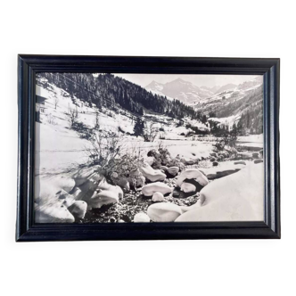 Black and white film photo of mountain 23x33cm