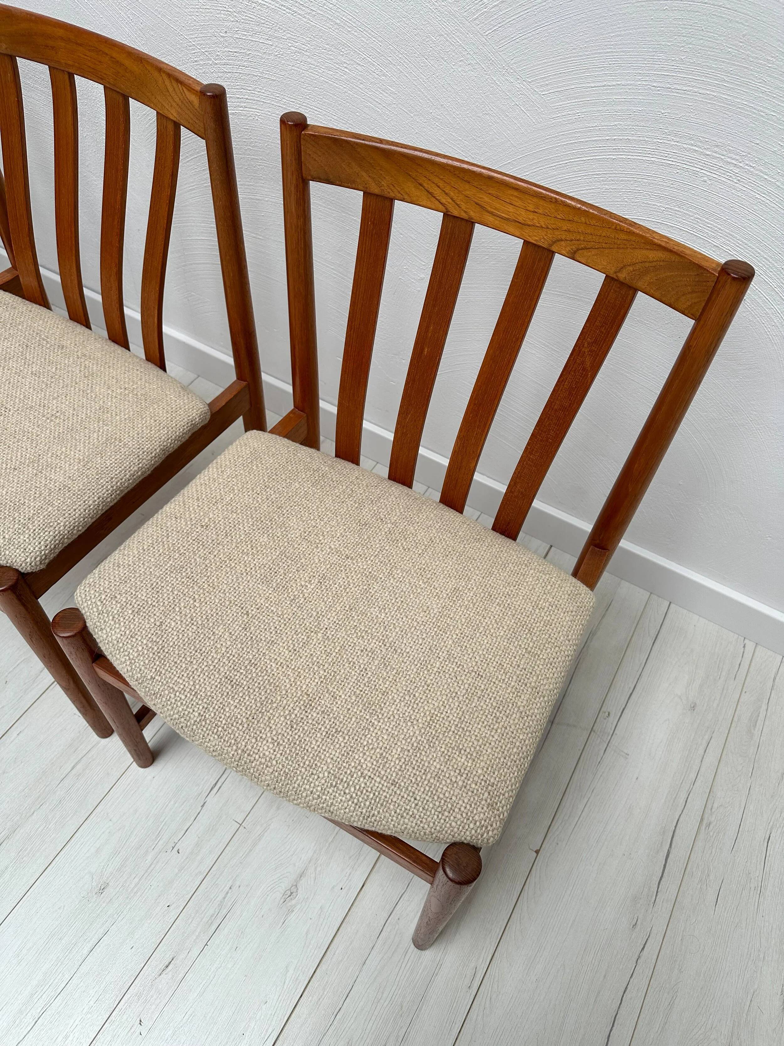 1960s Set of 4 Vintage Teak Dining Chairs by Slagelse Møbelværk