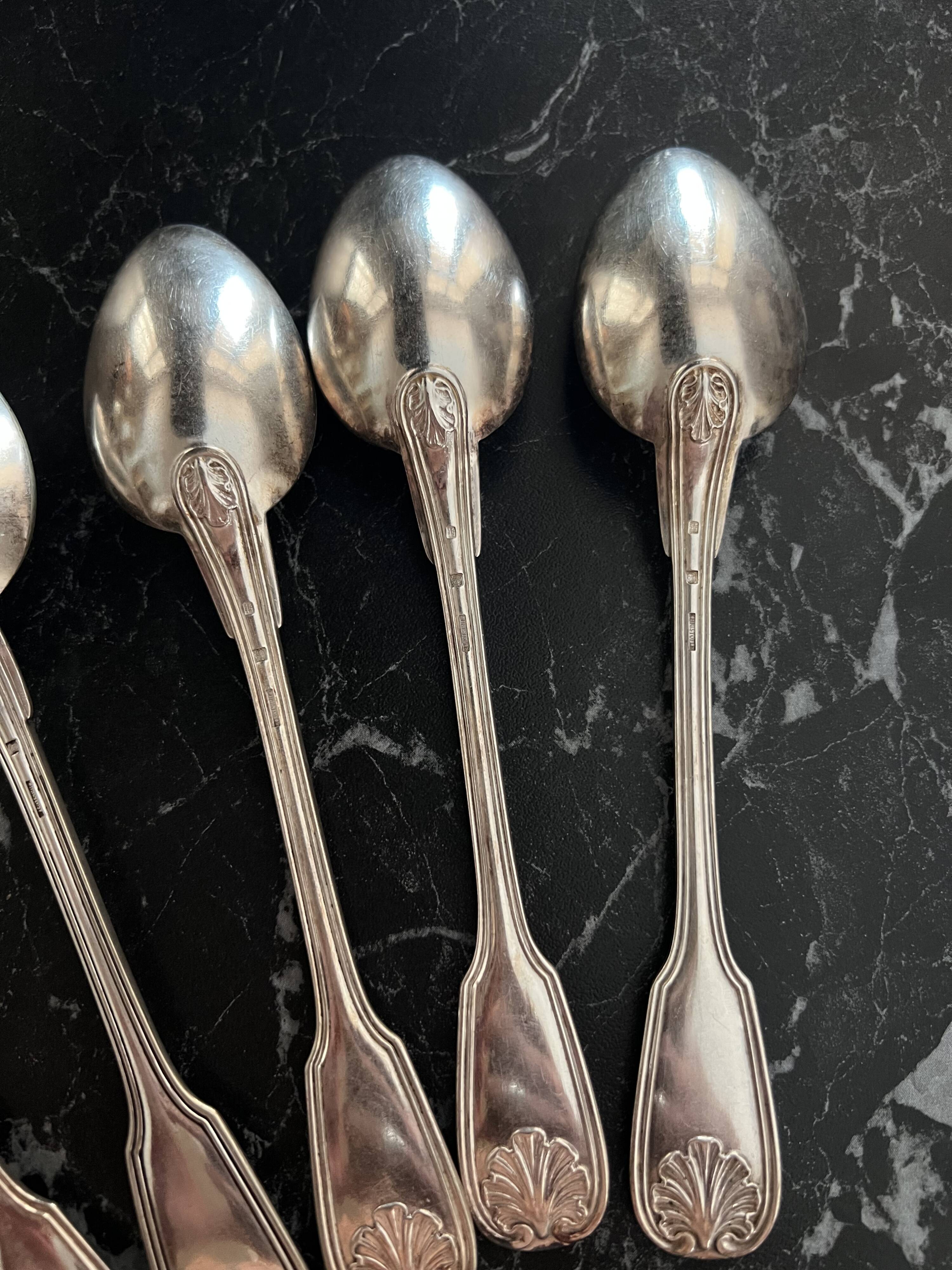 Set of 6 Christofle silver plated soup spoons - Vendôme Coquillage