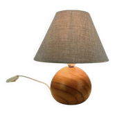 Lampe boule en pin années 80