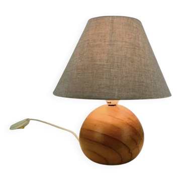 Lampe boule en pin années 80