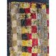 Tapis Tulu turc antique avec motif à carreaux