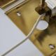 Pair of glass and brass wall lights by Carl Fagerlund for Orrefors.