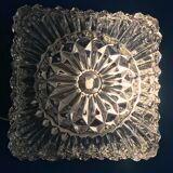 Square ceiling light in chiseled glass