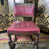 Suite 4 chairs in oak and red leather