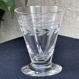 12 liqueur glasses – guilloché crystal – art deco