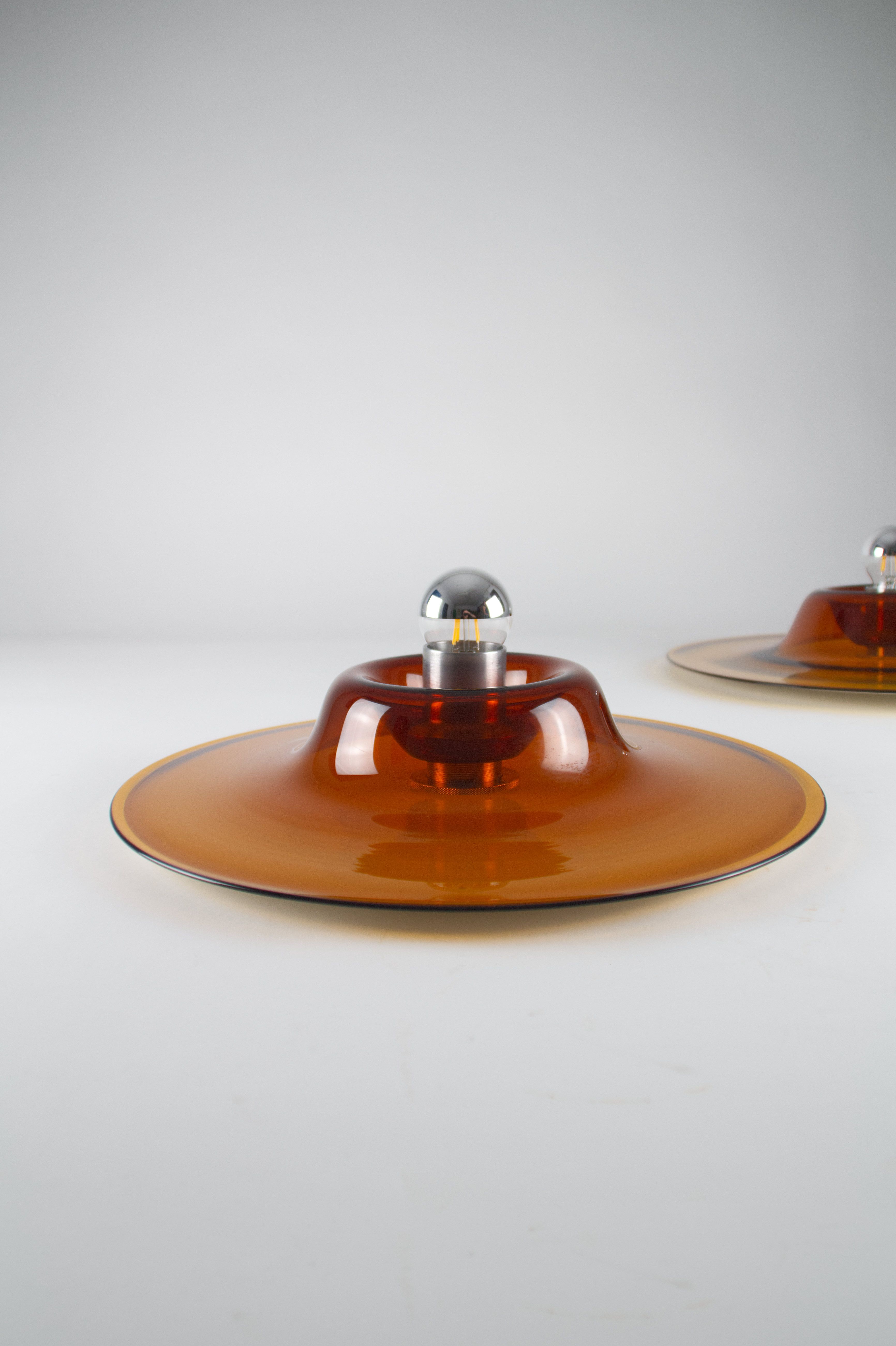 Pair of wall sconces by Pierre Cardin for Venini, 1960s, Italy.
