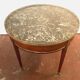 Louis XVI style hot water bottle table in mahogany and 20th century marble