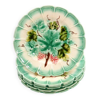 Assiettes Sarreguemines en barbotine