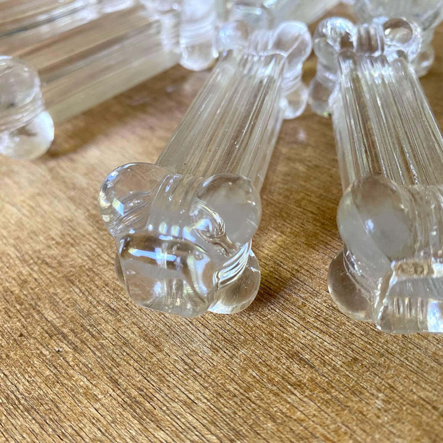 Antique glass knife rests