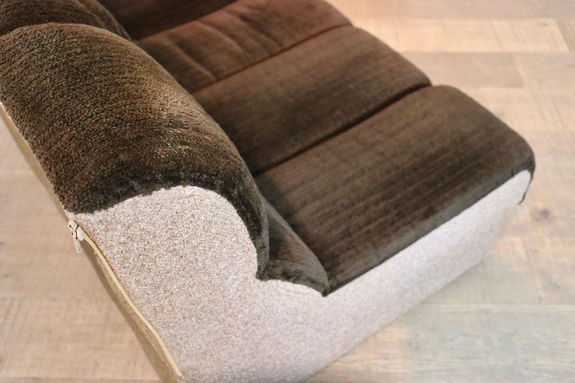 Midcentury seventies ‘snake harmonica’ modular sofa