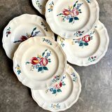 6 flat plates in Digoin Sarreguemines earthenware, "Yann" service