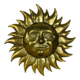 Vintage solid brass sun wall sculpture