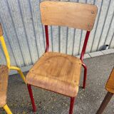 Set of 6 mismatched school chairs multicolor industrial vintage school community mullca dela