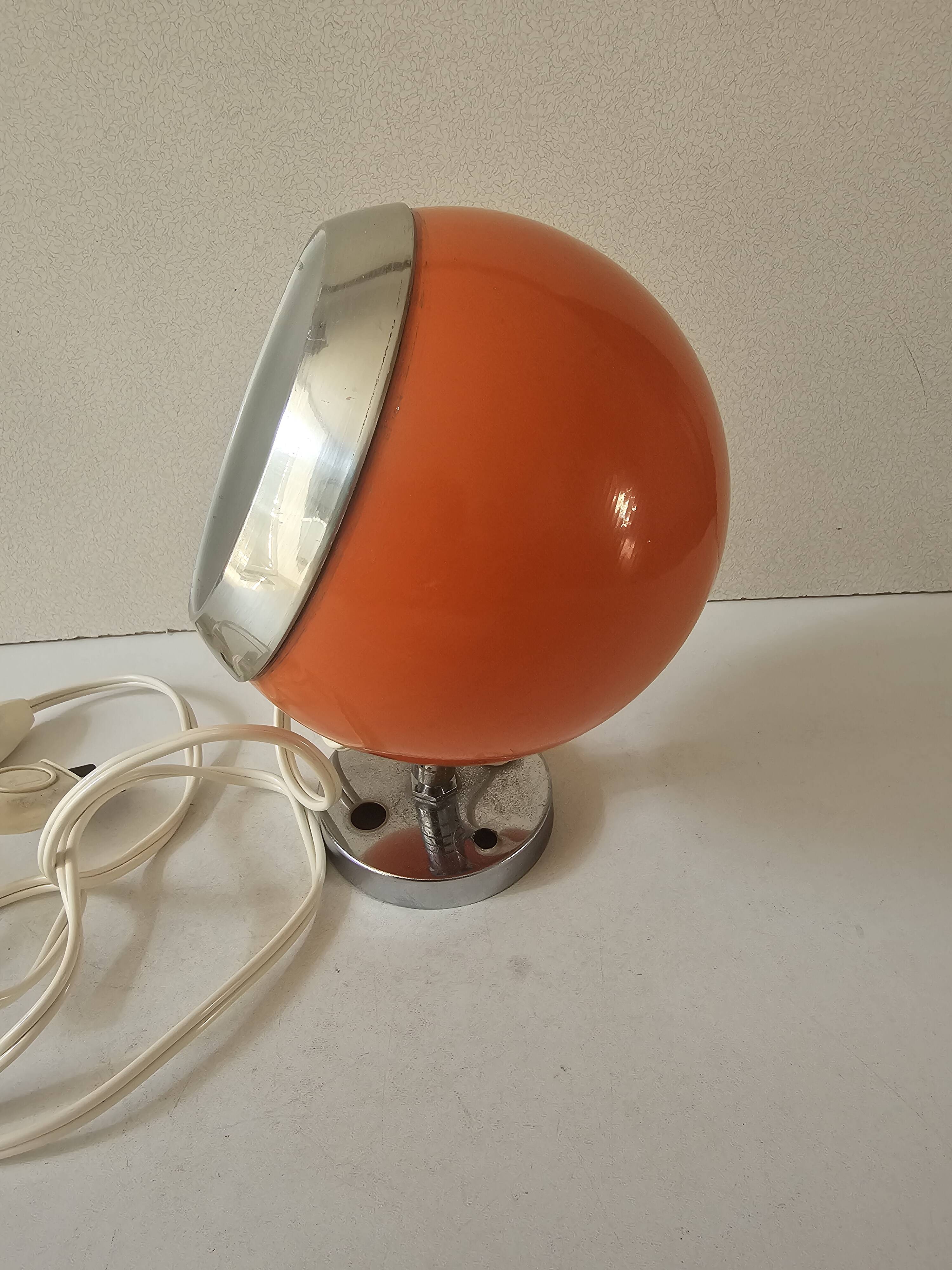 Orange Ball Lamp - Space Age - 1970s