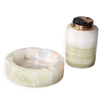 Vintage ashtray & table bookend in onyx - Art Deco period