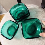 Lot de 4 coupelles en verre émeraude