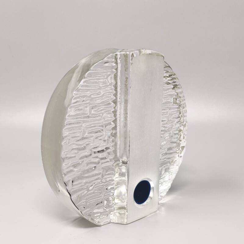 1970s Walther Glass Bullseye Vase by Heiner Düsterhaus. Made in Germany