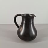 Modernist pitcher in black ceramic 50s