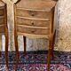 Pair of old Louis XV style bedside tables, in walnut veneer