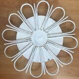 Mirror rattan sun vintage white 50cm