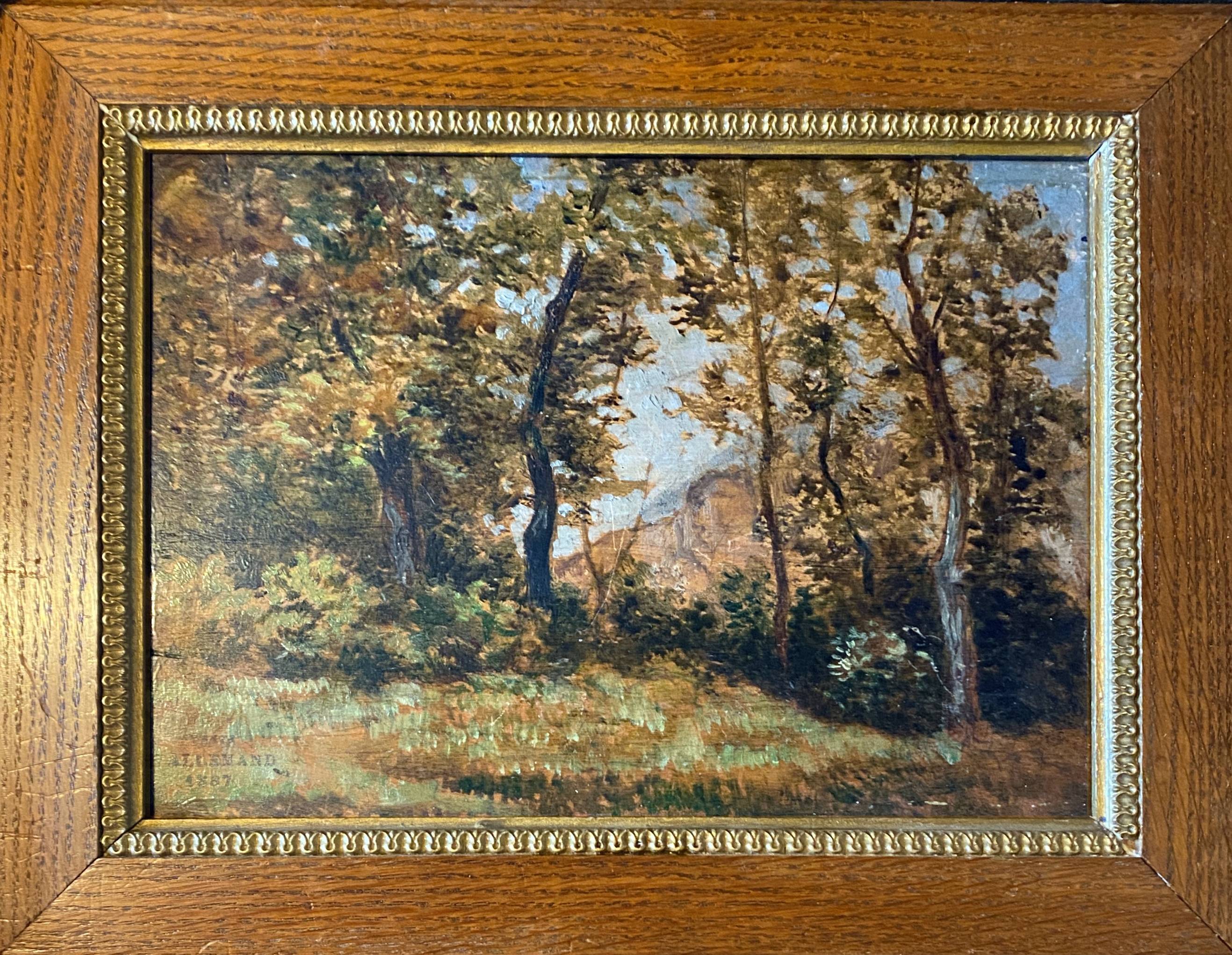 Hsp painting by hector allemand (1809-1886) "landscape" ec. from lyon