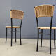 Wicker and metal dining chairs, 1980s - set of 4