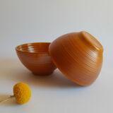 Duo of brown bowls Arcopal model Vintage volcano