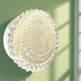 Pair glass flush mounted lamps