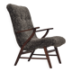60s, Danish design, refurbished armchair, genuine sheepskin "Wellington".