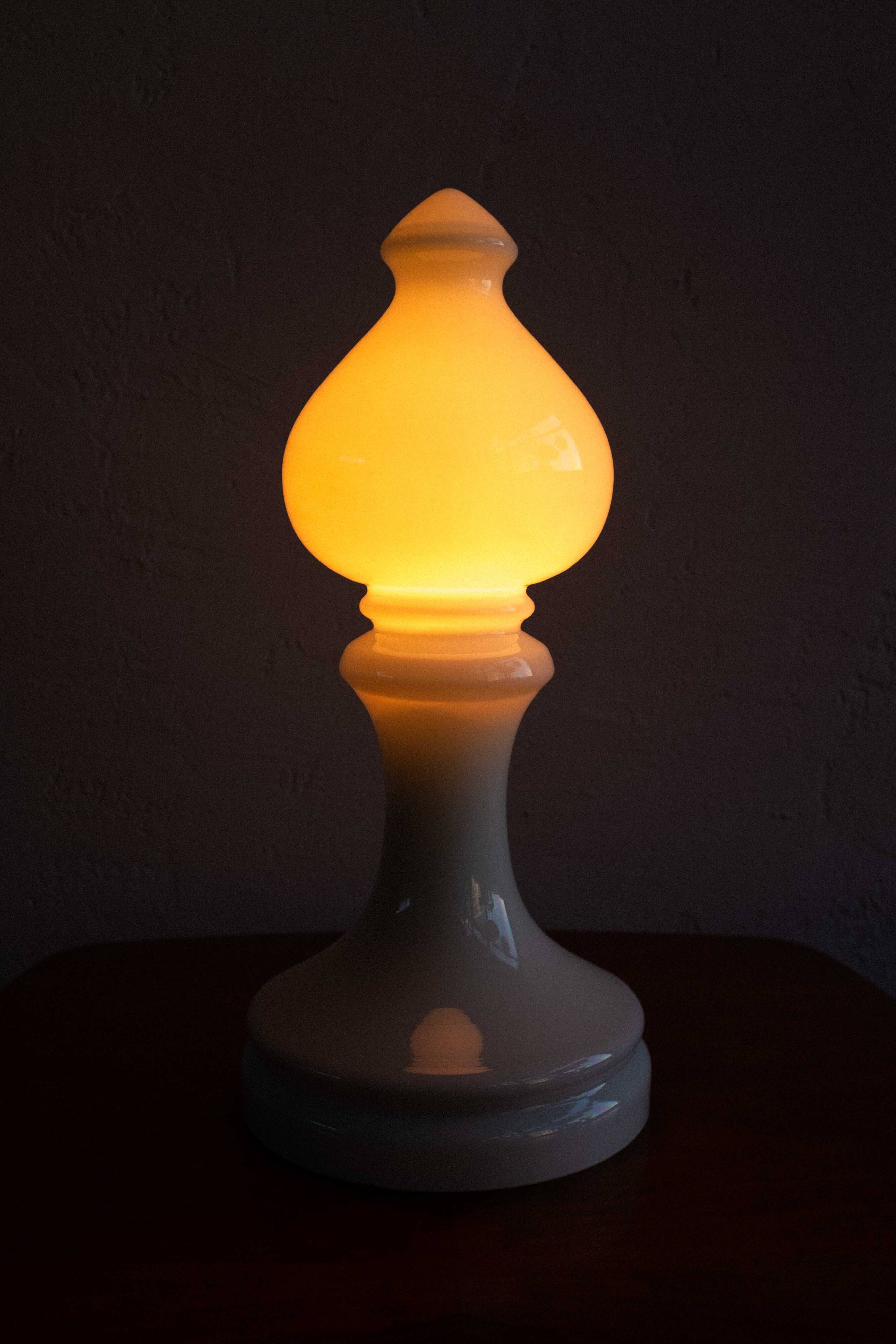 Vintage Czechoslovak Bishop Glass Lamp by Ivan Jakeš, 1970s