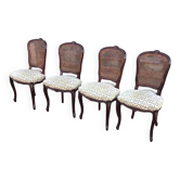 4 chaises de style Louis XV a dossier canné