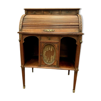 Bureau de dame a cylindre en noyer Xx siècle