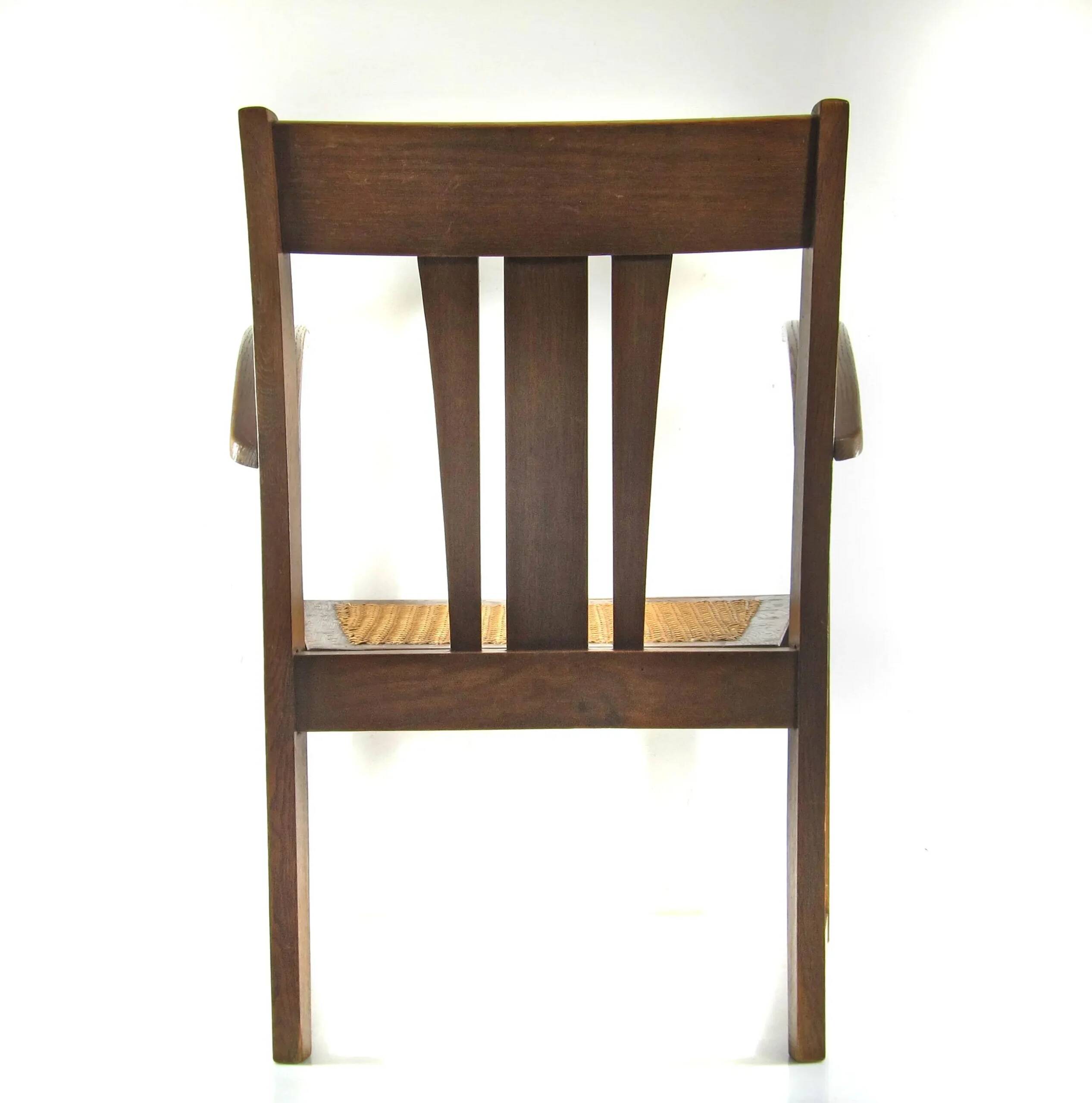 Antique Art Nouveau oak armchair Austria / Germany c.1910