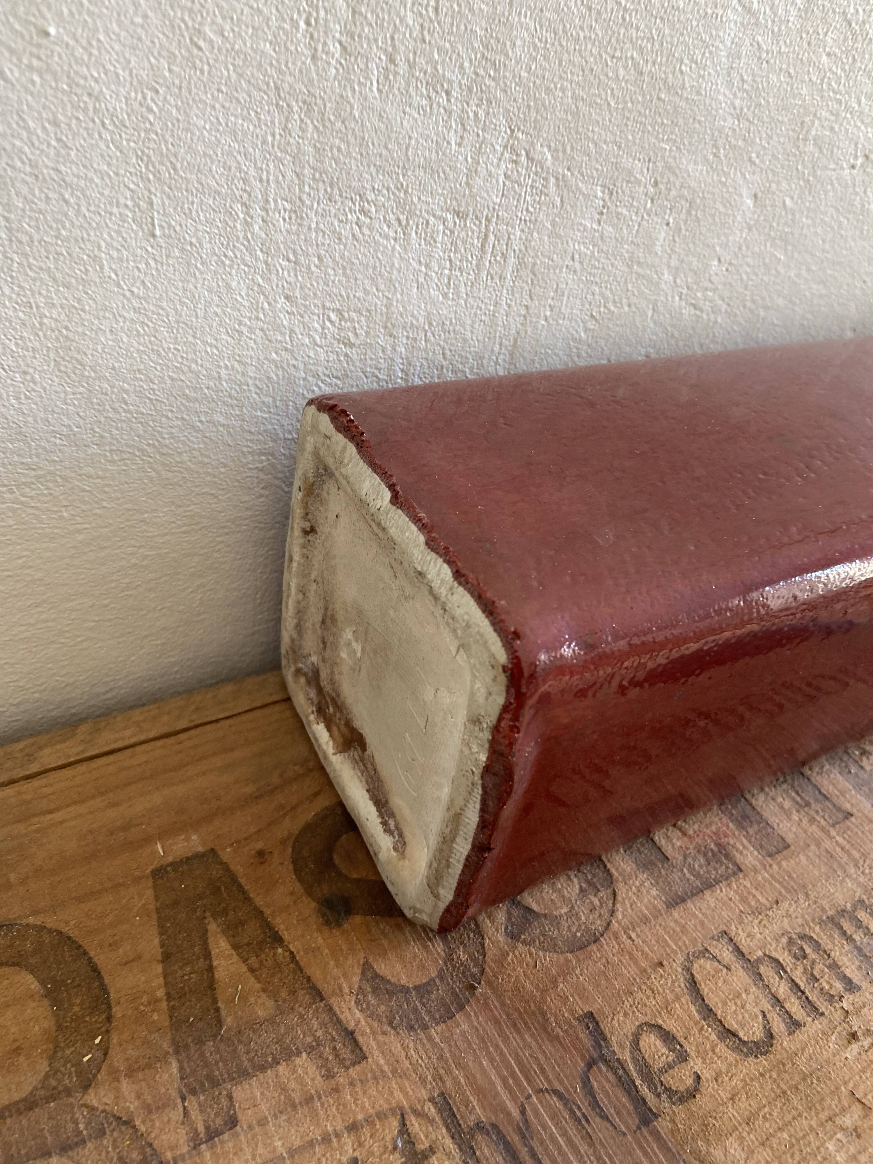 Rectangular Bordeaux ceramic vase