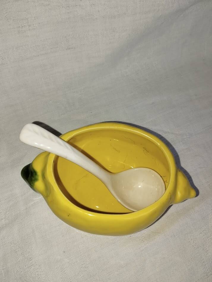 Lemon confit jar – Glazed earthenware – 1960s–70s – Vintage