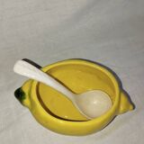 Lemon confit jar – Glazed earthenware – 1960s–70s – Vintage