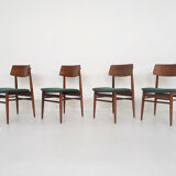 Ensemble de quatre chaises à manger en teck par Topform Pays-Bas des années 1960