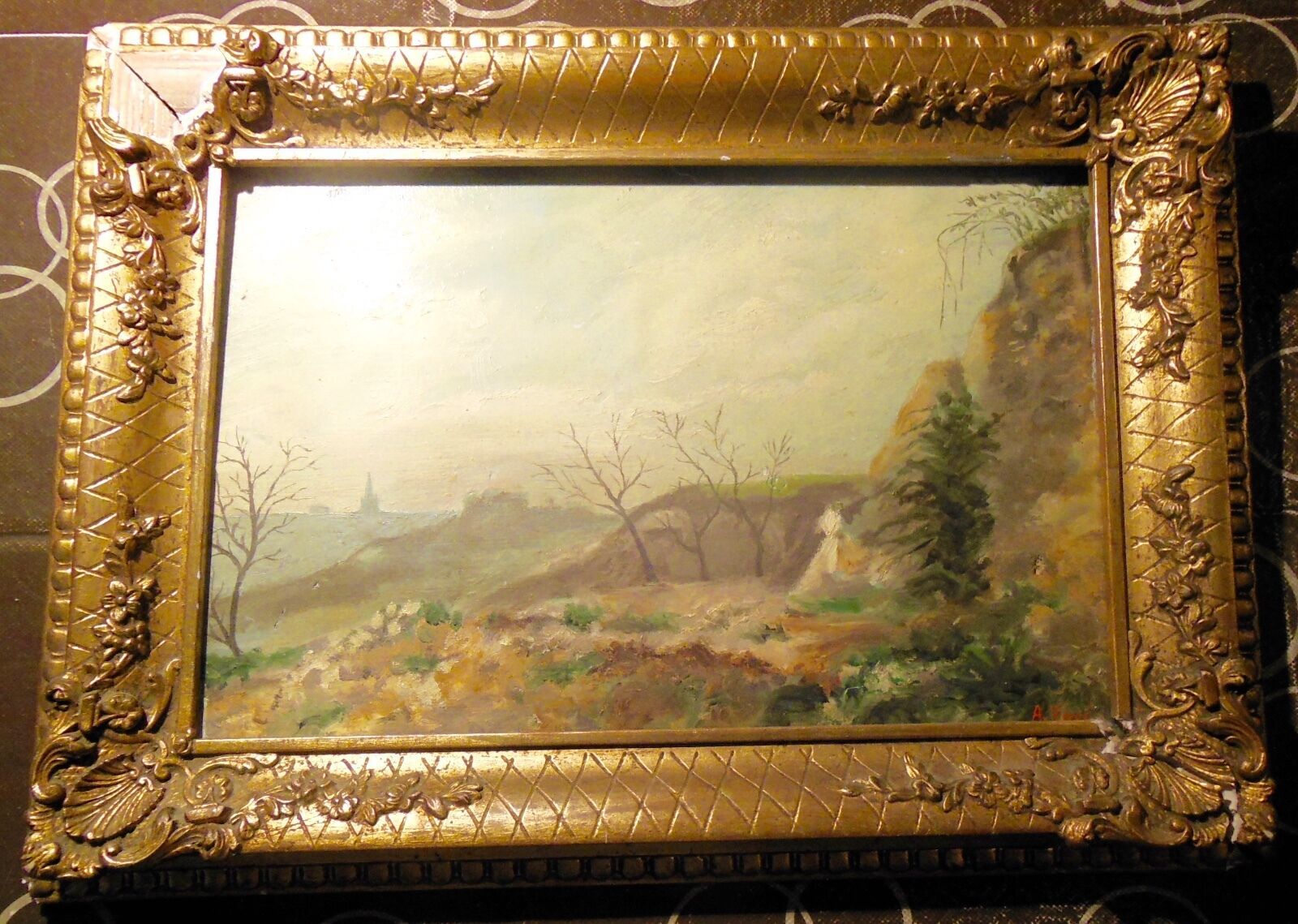 Impressionist painting, XIX-XX°s., landscape, oil on wood signed A.Hervé