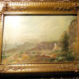 Impressionist painting, XIX-XX°s., landscape, oil on wood signed A.Hervé