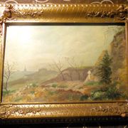 Impressionist painting, XIX-XX°s., landscape, oil on wood signed A.Hervé